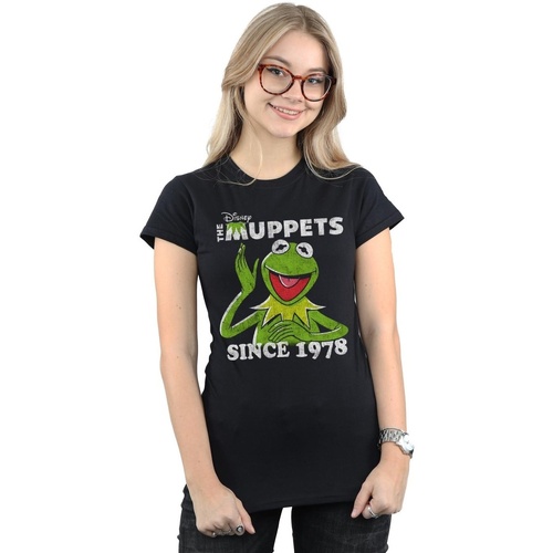 textil Mujer Camisetas manga larga Disney The Muppets Kermit Since 1978 Negro