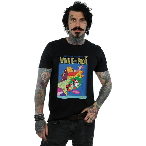 textil Hombre Camisetas manga larga Disney Winnie The Pooh Poster Negro
