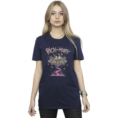 textil Mujer Camisetas manga larga Rick And Morty Pink Spaceship Azul