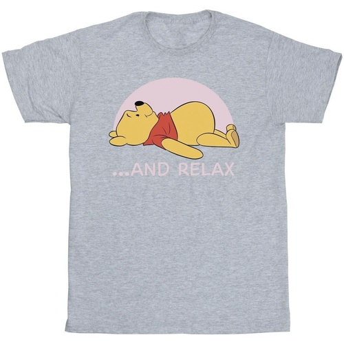 textil Hombre Camisetas manga larga Disney Winnie The Pooh Relax Gris