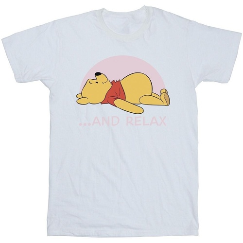 textil Hombre Camisetas manga larga Disney Winnie The Pooh Relax Blanco