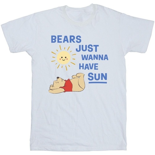 textil Hombre Camisetas manga larga Disney Winnie The Pooh Bears Just Wanna Have Sun Blanco