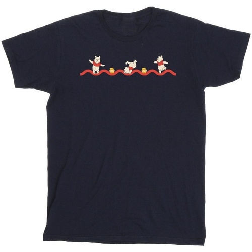 textil Hombre Camisetas manga larga Disney Winnie The Pooh Hunny Line Azul