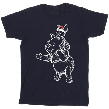 textil Hombre Camisetas manga larga Disney Winnie The Pooh Piglet Christmas Azul