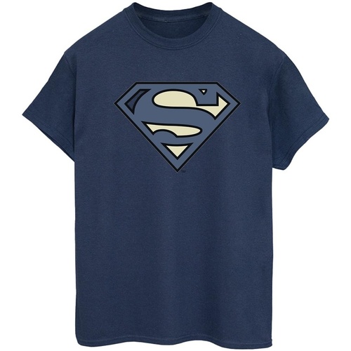textil Mujer Camisetas manga larga Dc Comics Superman Indigo Blue Logo Azul