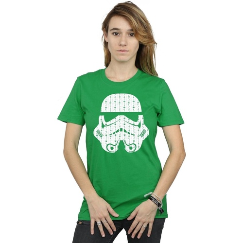 textil Mujer Camisetas manga larga Disney Christmas Stormtrooper Helmet Verde