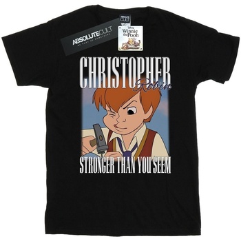 textil Niña Camisetas manga larga Disney Winnie The Pooh Christopher Robin Montage Negro