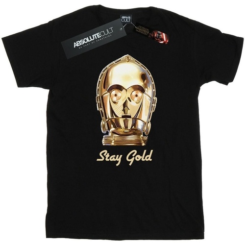 textil Mujer Camisetas manga larga Disney The Rise Of Skywalker C-3PO Stay Gold Negro