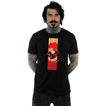 textil Hombre Camisetas manga larga Marvel Deadpool Blood Strip Negro