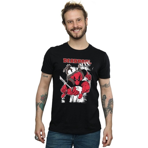 textil Hombre Camisetas manga larga Marvel Deadpool Max Negro