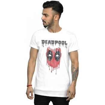 textil Hombre Camisetas manga larga Marvel Deadpool Dripping Head Blanco