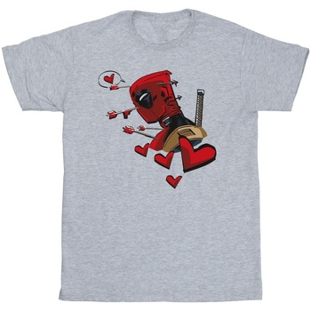textil Hombre Camisetas manga larga Marvel Deadpool Love Arrow Gris