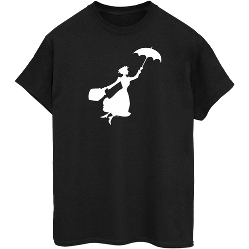 textil Mujer Camisetas manga larga Disney Mary Poppins Flying Silhouette Negro