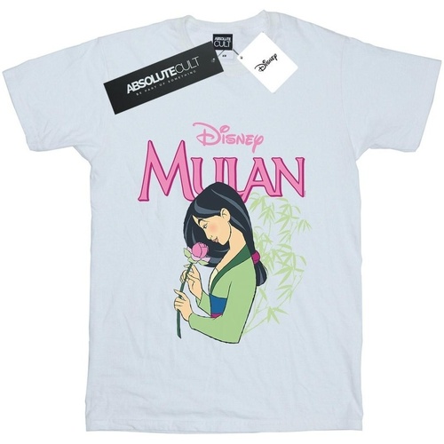 textil Mujer Camisetas manga larga Disney Mulan Pink Magnolia Blanco