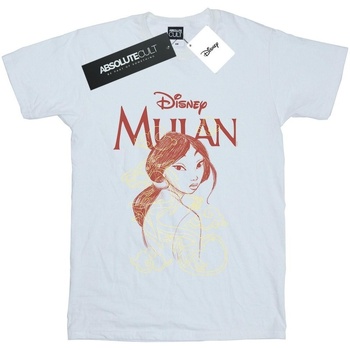 textil Mujer Camisetas manga larga Disney Mulan Dragon Sketch Blanco
