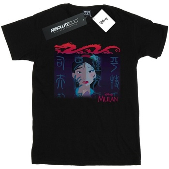 textil Mujer Camisetas manga larga Disney Mulan Geisha Face Negro