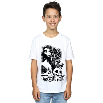textil Niño Camisetas manga corta Corpse Bride Skull Logo Blanco
