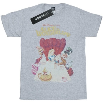 textil Niño Camisetas manga corta Disney Alice In Wonderland Retro Poster Gris