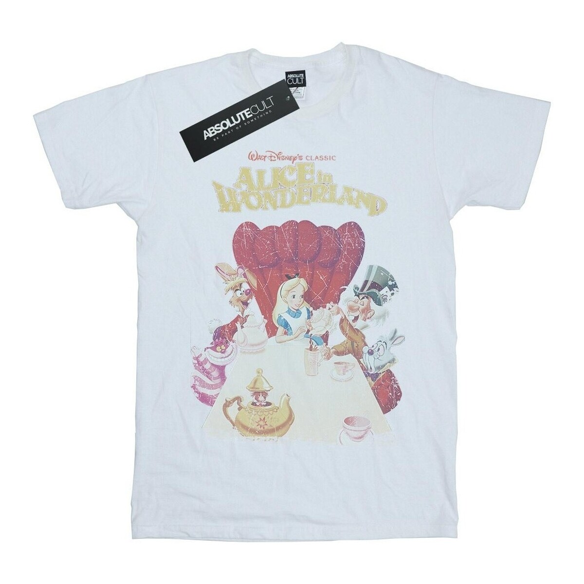 textil Niño Camisetas manga corta Disney Alice In Wonderland Retro Poster Blanco
