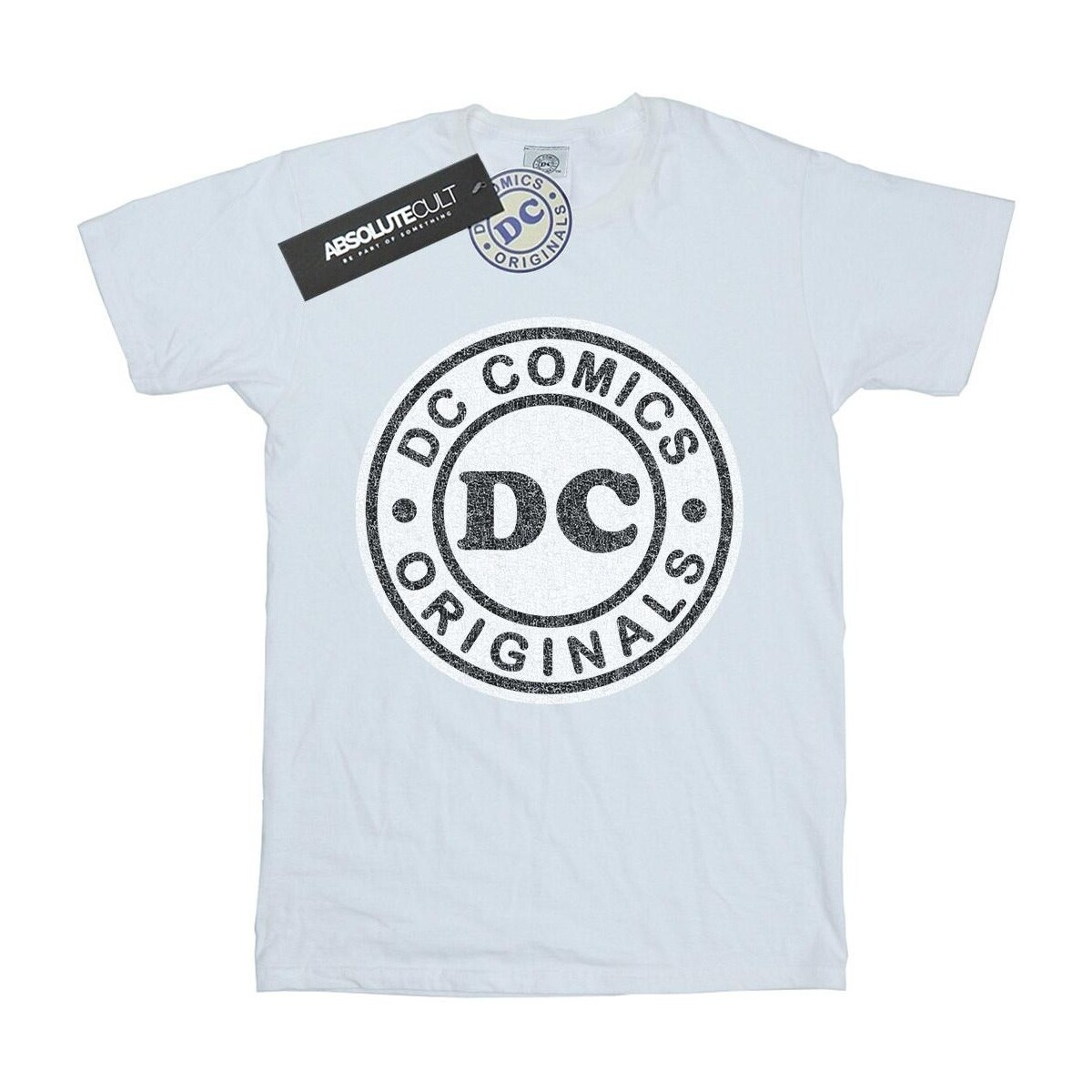 textil Mujer Camisetas manga larga Dc Comics DC Originals Crackle Logo Blanco