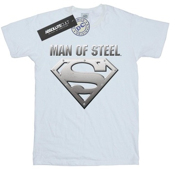 textil Mujer Camisetas manga larga Dc Comics Superman Man Of Steel Shield Blanco