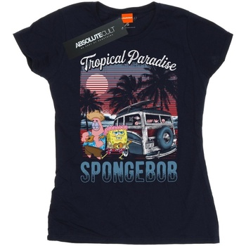 textil Mujer Camisetas manga larga Spongebob Squarepants Tropical Paradise Azul