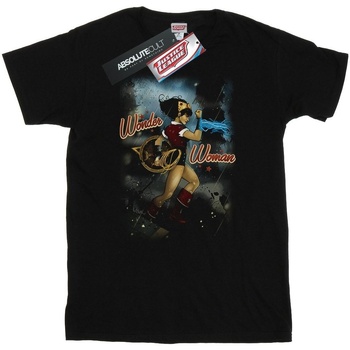 textil Hombre Camisetas manga larga Dc Comics Wonder Woman Bombshell Cover Negro