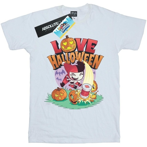 textil Mujer Camisetas manga larga Dc Comics Super Friends Harley Quinn Love Halloween Blanco