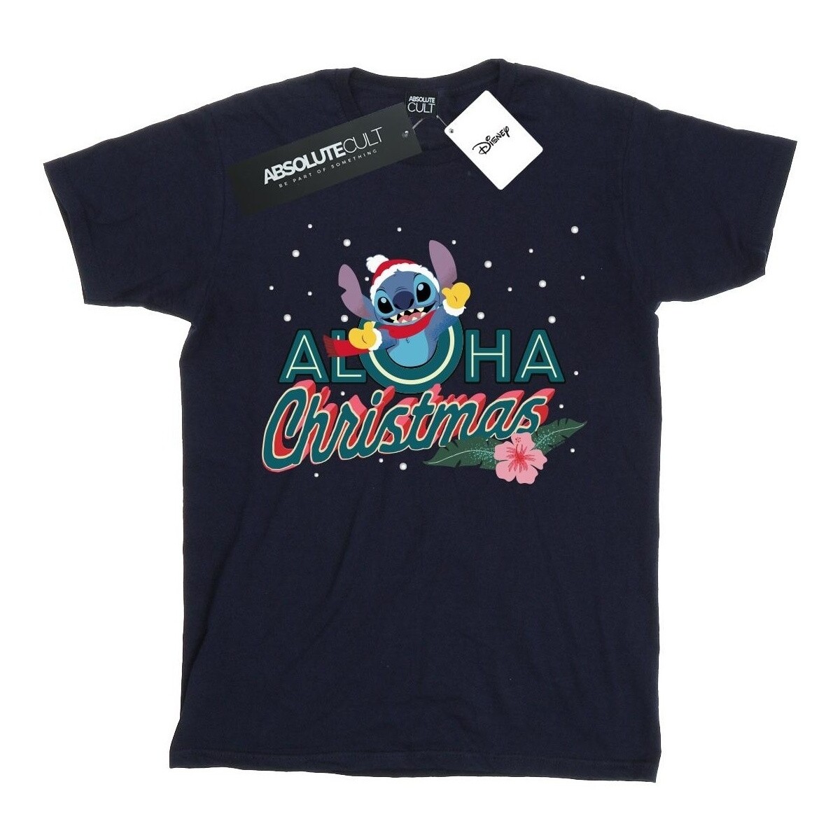 textil Hombre Camisetas manga larga Disney Lilo And Stitch Aloha Christmas Azul