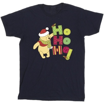 textil Niña Camisetas manga larga Disney Winnie The Pooh Ho Ho Ho Scarf Azul