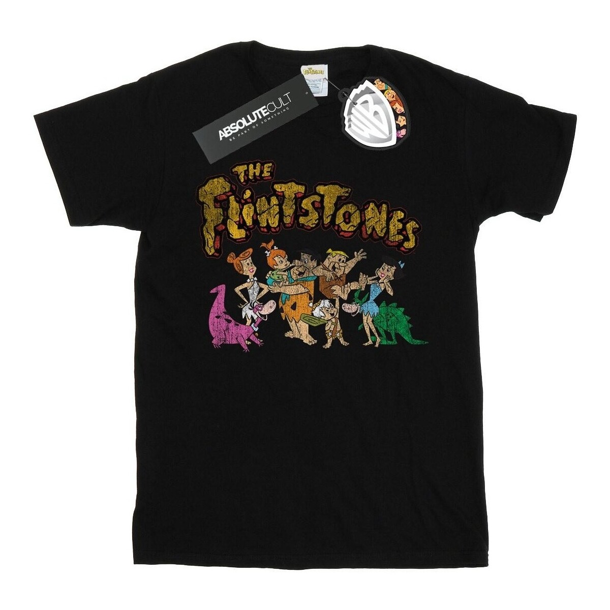 textil Mujer Camisetas manga larga The Flintstones Group Distressed Negro