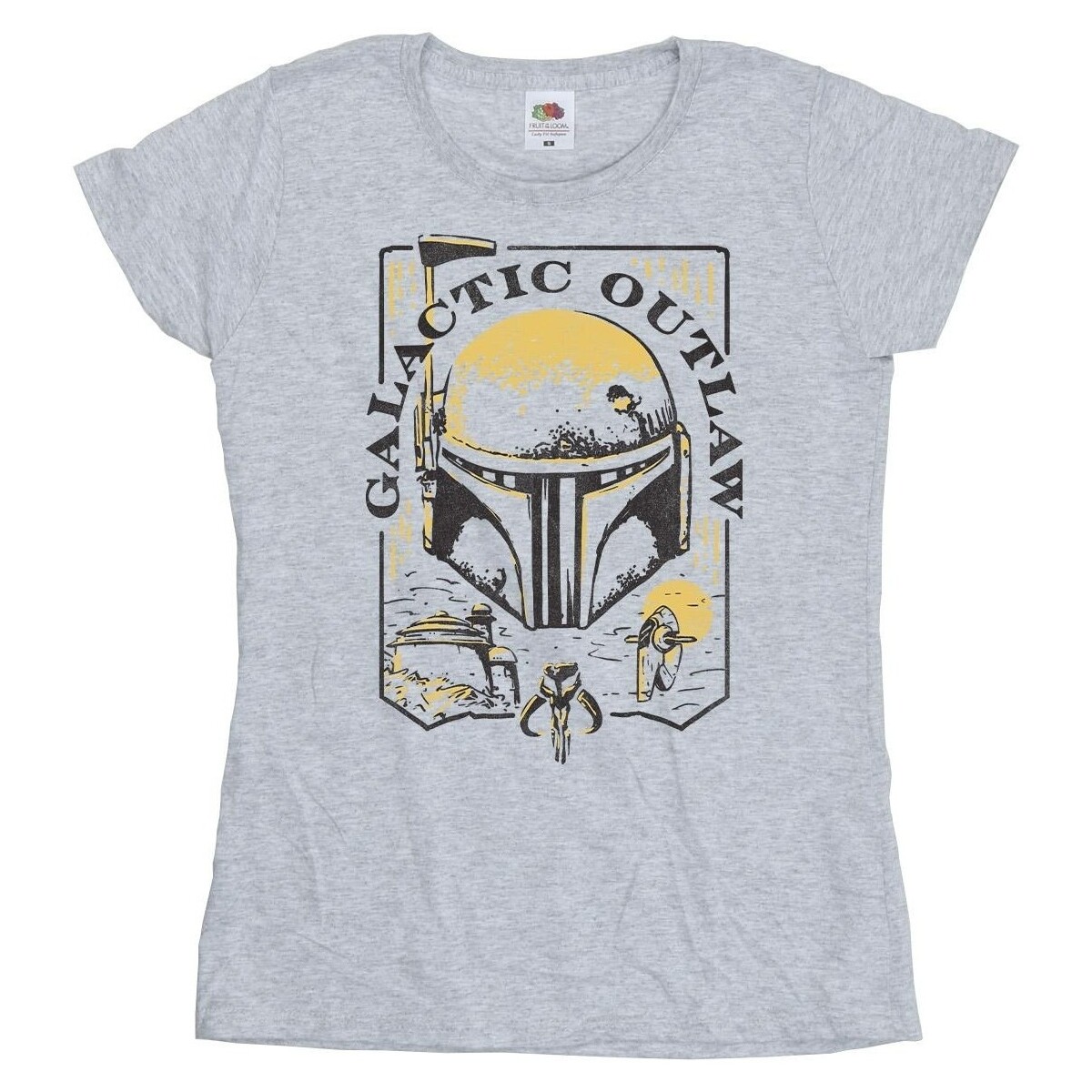 textil Mujer Camisetas manga larga Star Wars: The Book Of Boba Fett Galactic Outlaw Distress Gris