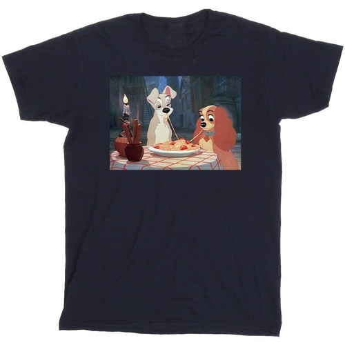 textil Hombre Camisetas manga larga Disney Lady And The Tramp Spaghetti Photo Azul