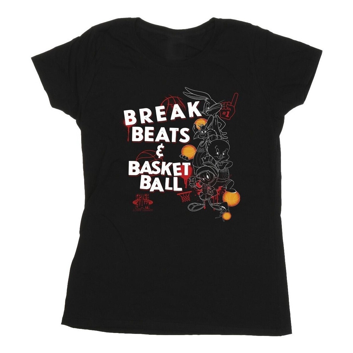 textil Mujer Camisetas manga larga Space Jam: A New Legacy Break Beats & Basketball Negro
