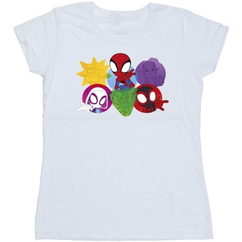 textil Mujer Camisetas manga larga Marvel Spidey And His Amazing Friends Faces Blanco