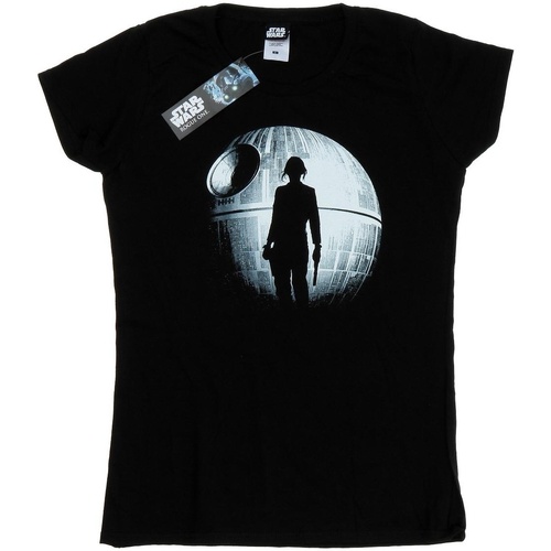 textil Mujer Camisetas manga larga Disney Rogue One Death Star Jyn Silhouette Negro