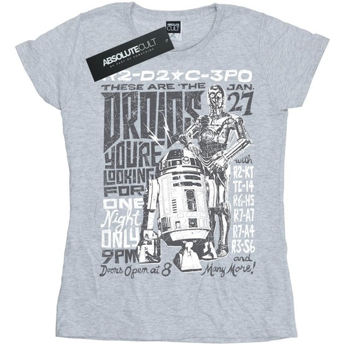 textil Mujer Camisetas manga larga Disney R2-D2 And C-3PO Rock Poster Gris