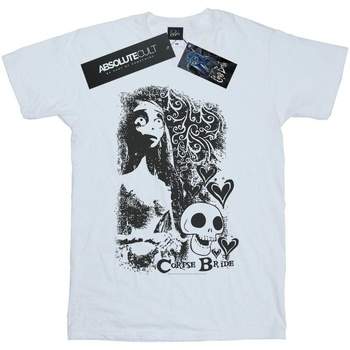 textil Niña Camisetas manga larga Corpse Bride Skull Logo Blanco