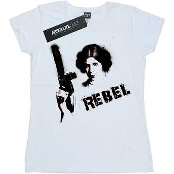 textil Mujer Camisetas manga larga Disney Princess Leia Rebel Blanco