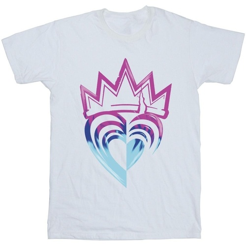 textil Niña Camisetas manga larga Disney Descendants Pink Crown Blanco