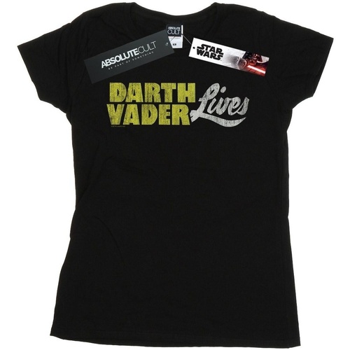 textil Mujer Camisetas manga larga Disney Darth Vader Lives Logo Negro