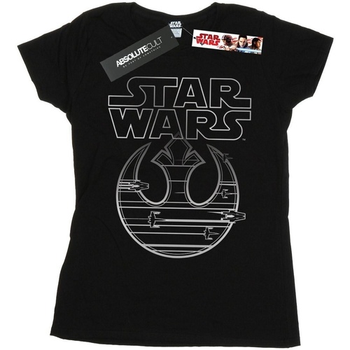 textil Mujer Camisetas manga larga Disney The Last Jedi Resistance Logo Metallic Negro
