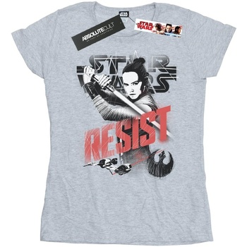 textil Mujer Camisetas manga larga Disney The Last Jedi Rey Resist Gris