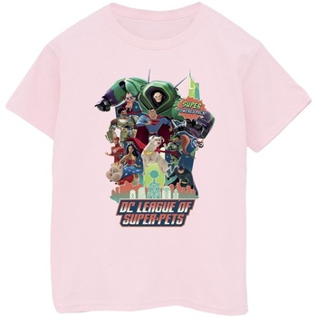 textil Niña Camisetas manga larga Dc Comics DC League Of Super-Pets Super Powered Pack Rojo