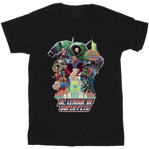 textil Niña Camisetas manga larga Dc Comics DC League Of Super-Pets Super Powered Pack Negro