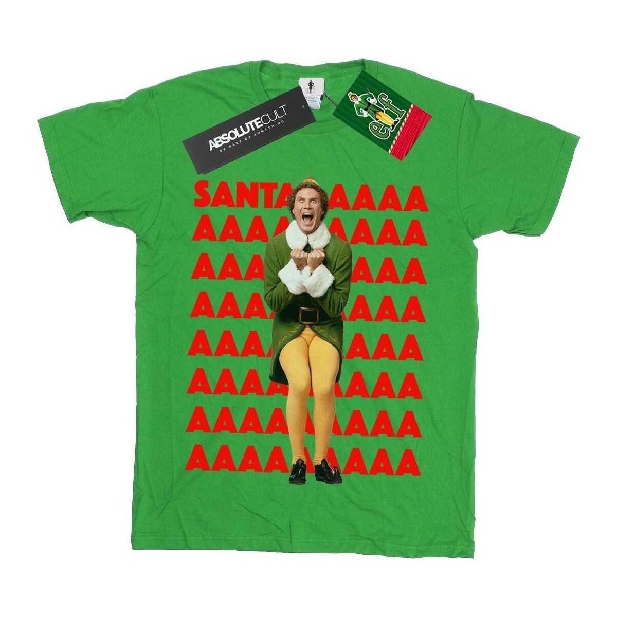 textil Niña Camisetas manga larga Elf Buddy Santa Scream Verde