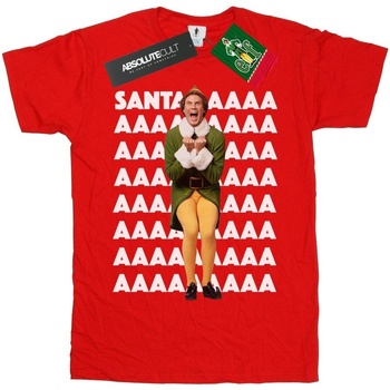 textil Niña Camisetas manga larga Elf Buddy Santa Scream Rojo