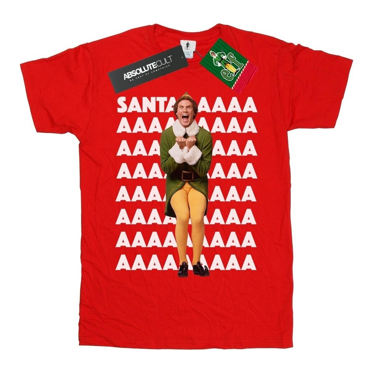 textil Niña Camisetas manga larga Elf Buddy Santa Scream Rojo