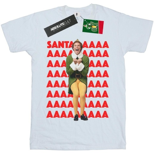 textil Niña Camisetas manga larga Elf Buddy Santa Scream Blanco