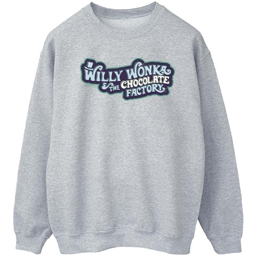 textil Hombre Sudaderas Willy Wonka Chocolate Factory Logo Gris
